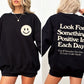 Look For Something Positive, Pocket Print, Self Love, Self Care Sweatshirt
