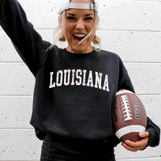 Louisiana, Football, Sports, Game Day, Big Game, Touchdown, Tailgate Party, University, College, State Sweatshirt