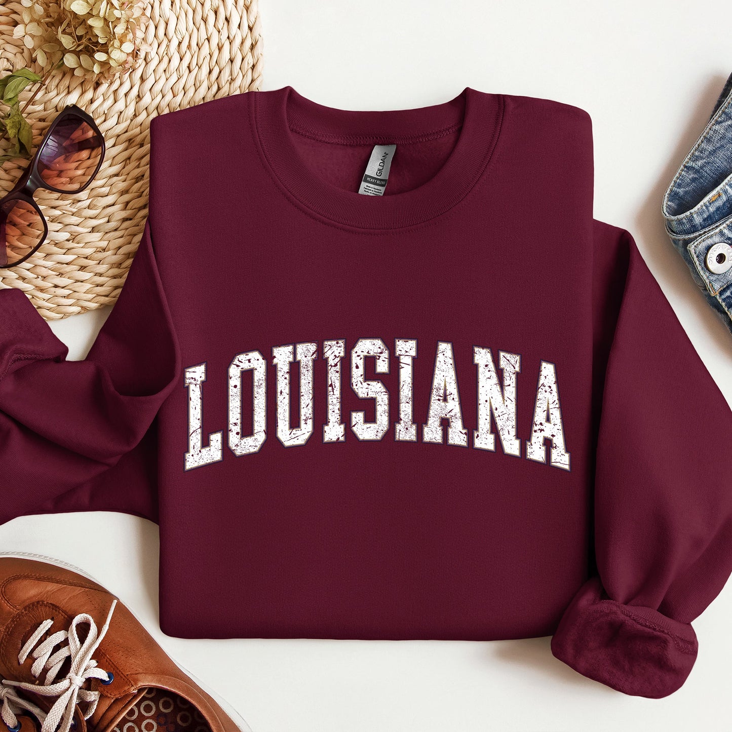 Louisiana, Football, Sports, Game Day, Big Game, Touchdown, Tailgate Party, University, College, State Sweatshirt