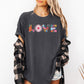 Love, Retro, Distressed, Flowers, Floral, Comfort Colors T-Shirt