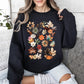 Lush Leaves Artistic Floral Print Sweatshirt