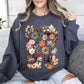 Lush Leaves Artistic Floral Print Sweatshirt