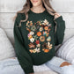 Lush Leaves Artistic Floral Print Sweatshirt