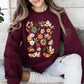 Lush Leaves Artistic Floral Print Sweatshirt