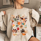 Lush Leaves Artistic Floral Print Sweatshirt