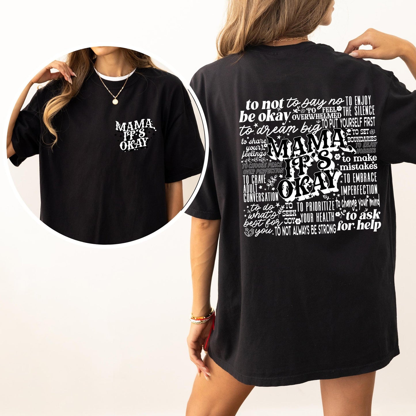 Mama It's Okay, Mental Health, Self Care, Motherhood, Mother's Day, Comfort Colors Tshirt