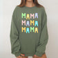 Mama Mama Mama Sweatshirt, Positivity, Funny, Sarcastic, Mom Gift, Mental Health, Colorful, Pastel, Crewneck, Crew Neck Sweatshirt