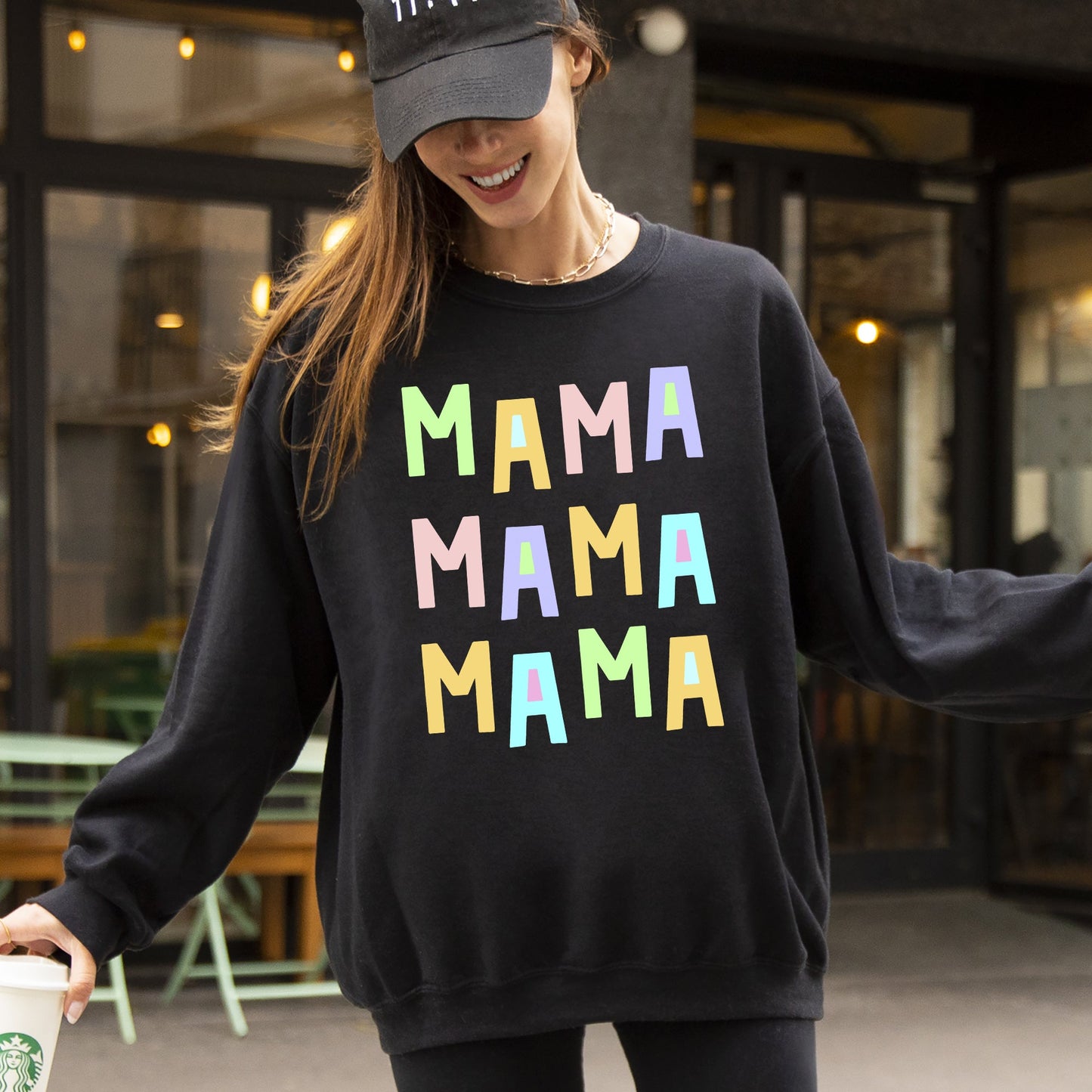 Mama Mama Mama Sweatshirt, Positivity, Funny, Sarcastic, Mom Gift, Mental Health, Colorful, Pastel, Crewneck, Crew Neck Sweatshirt