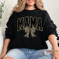Mama, Black Leopard Print, Bow, Ribbon, Mother's Day Sweatshirt