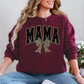 Mama, Black Leopard Print, Bow, Ribbon, Mother's Day Sweatshirt