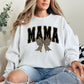Mama, Black Leopard Print, Bow, Ribbon, Mother's Day Sweatshirt