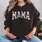 Mama, Bow, Ribbon, Black, Chinoiserie, Coquette, Varsity, Mother's Day Sweatshirt