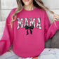 Mama, Bow, Ribbon, Black, Chinoiserie, Coquette, Varsity, Mother's Day Sweatshirt
