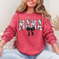 Mama, Bow, Ribbon, Black, Chinoiserie, Coquette, Varsity, Mother's Day Sweatshirt