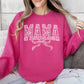 Mama, Bow, Ribbon, Faux Lace, Coquette, Varsity, Mother's Day Sweatshirt