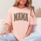 Mama, Brown Checkered, Retro, Varsity, Mother's Day Tshirt Comfort Colors T-Shirt