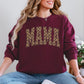 Mama, Brown Checkered, Retro, Varsity, Mother's Day Sweatshirt