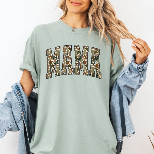 Mama, Camo, Camouflage, Hunting, Retro, Mother's Day Tshirt Comfort Colors T-Shirt