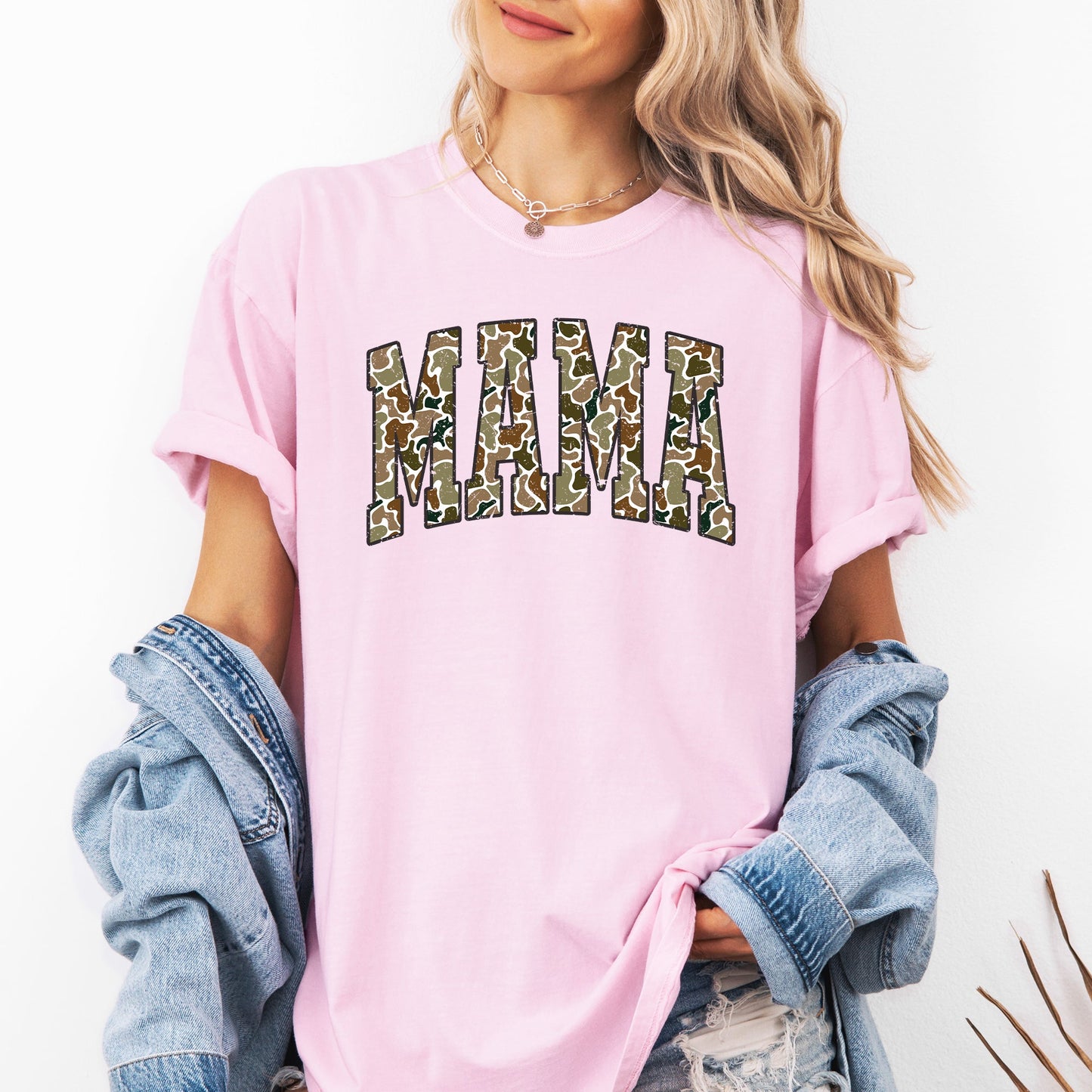 Mama, Camo, Camouflage, Hunting, Retro, Mother's Day Tshirt Comfort Colors T-Shirt