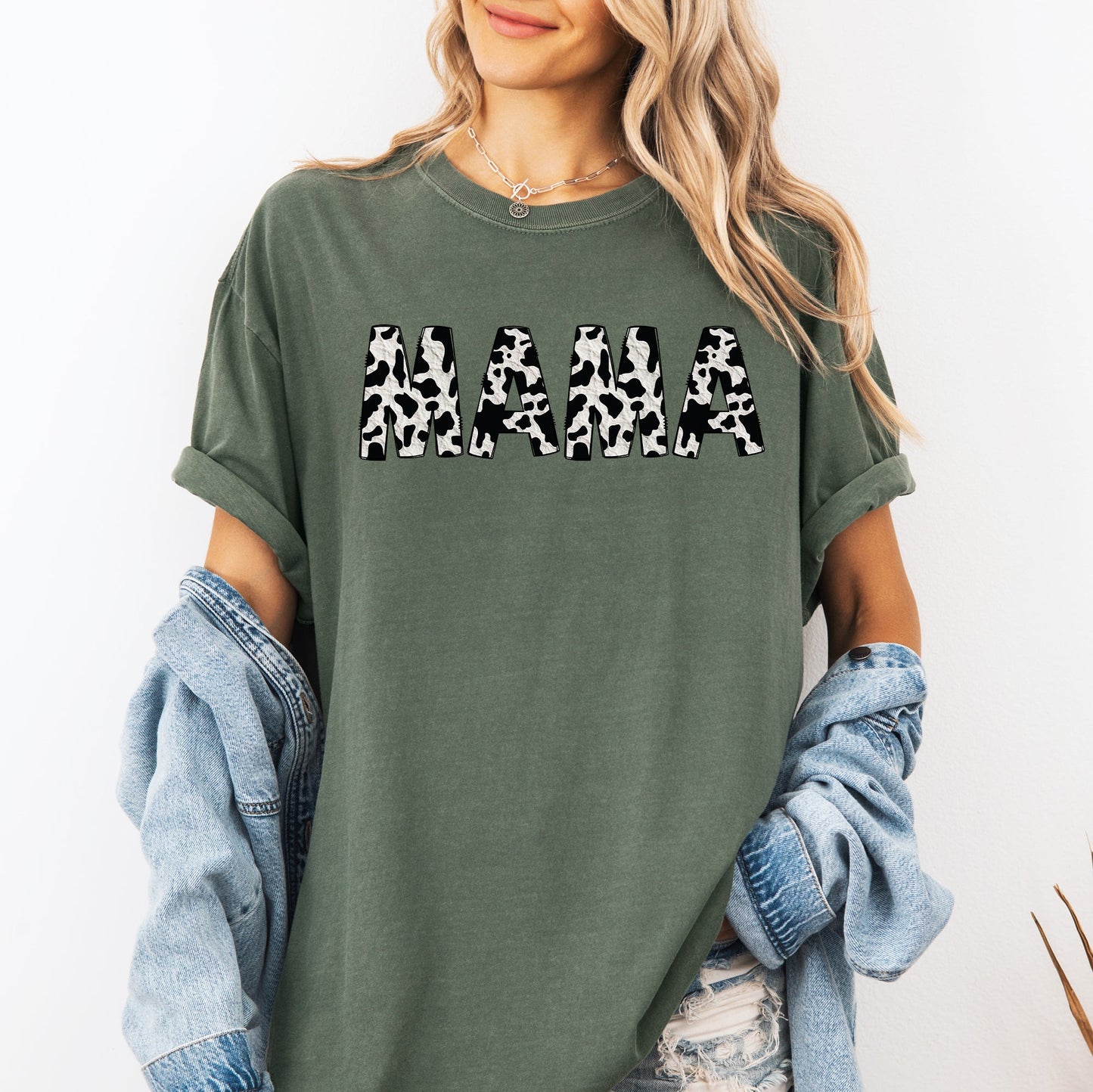 Mama, Cow Print, Classic, Animal Print, Mother's Day Tshirt Comfort Colors T-Shirt