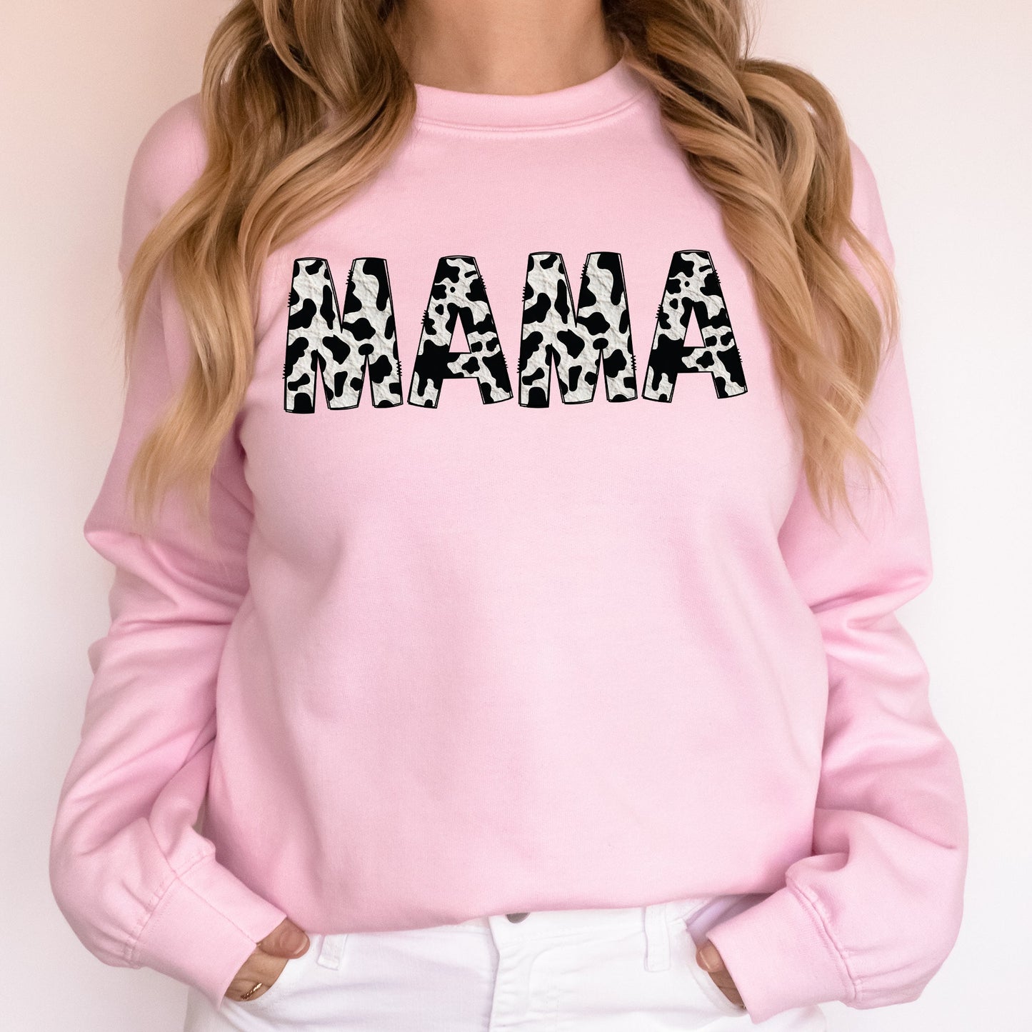 Mama, Cow Print, Classic, Animal Print, Mother's Day Sweatshirt