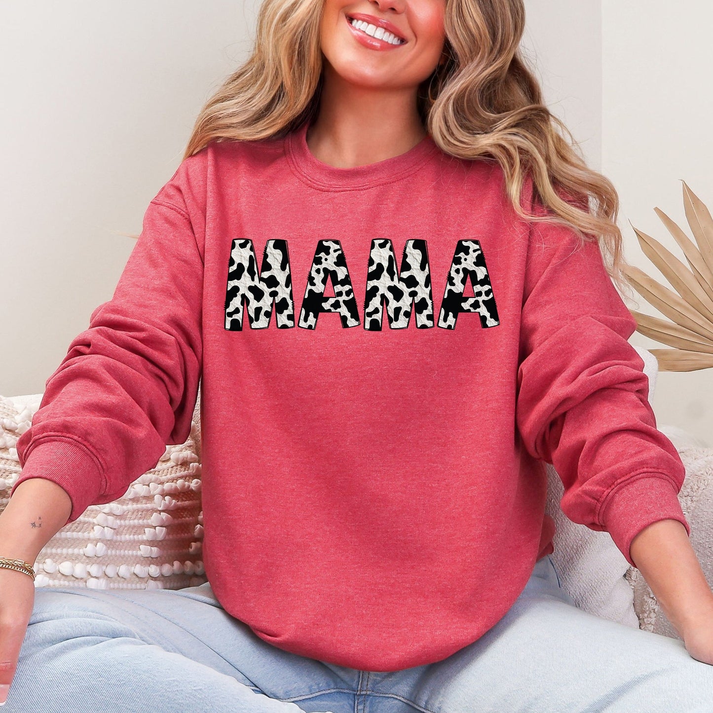 Mama, Cow Print, Classic, Animal Print, Mother's Day Sweatshirt