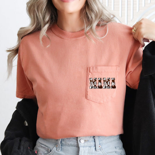 Mama, Cow Print, Western, Country, Cowboy, Pocket Tee Comfort Colors T-Shirt