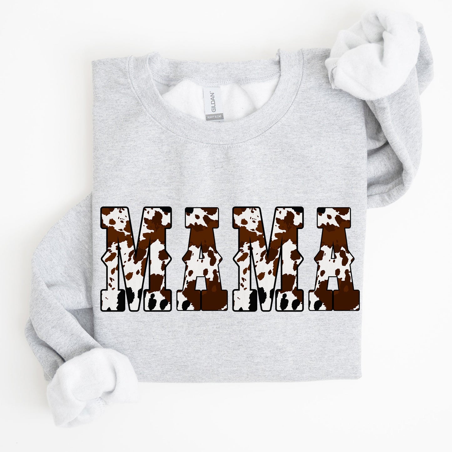 Mama, Cow Print, Western, Country, Varsity, Retro, Vintage Sweatshirt