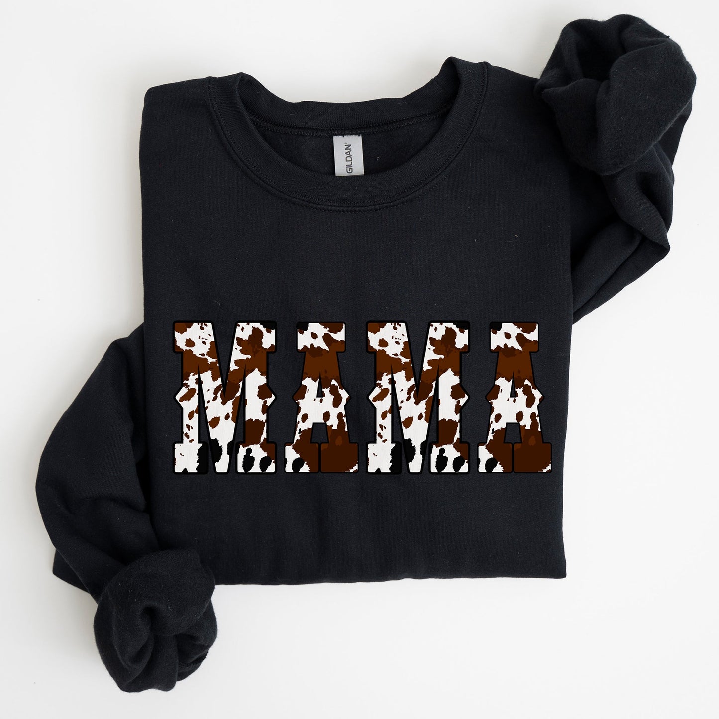Mama, Cow Print, Western, Country, Varsity, Retro, Vintage Sweatshirt
