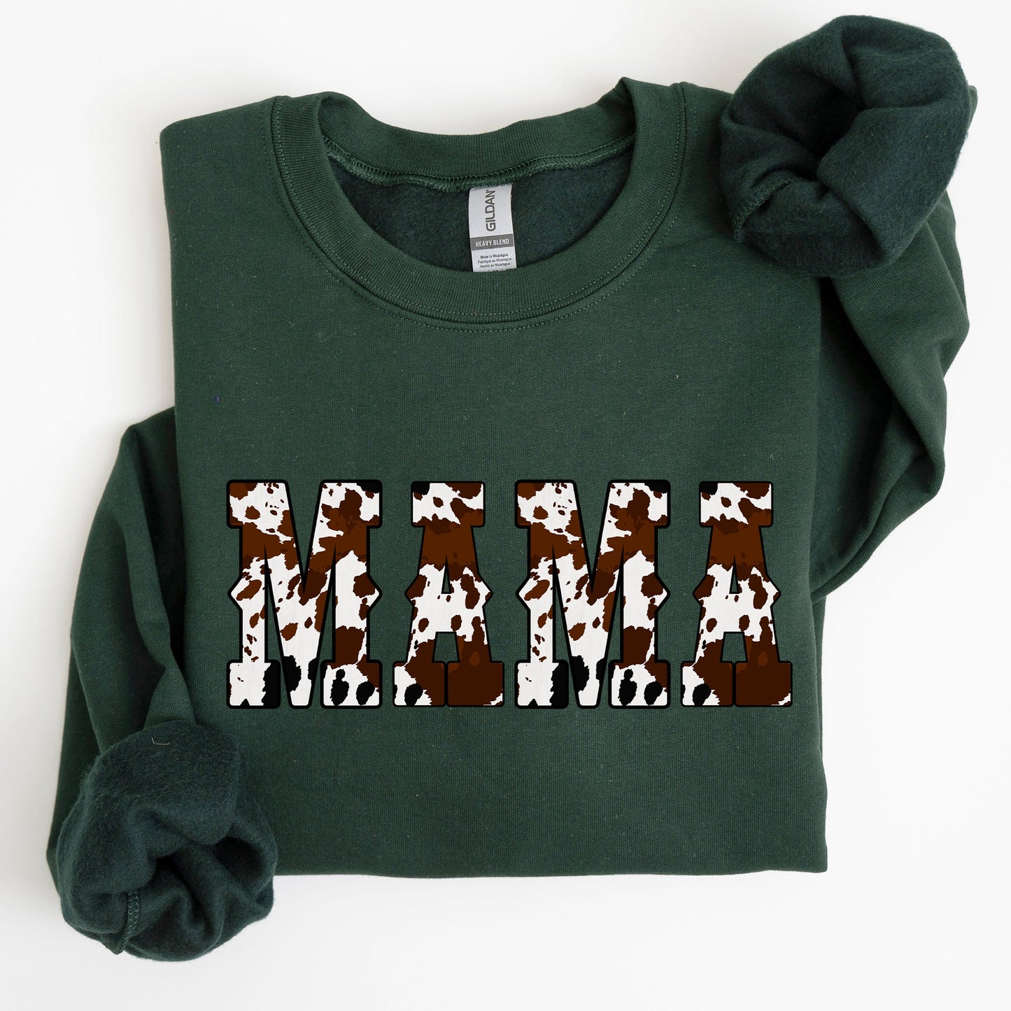Mama, Cow Print, Western, Country, Varsity, Retro, Vintage Sweatshirt