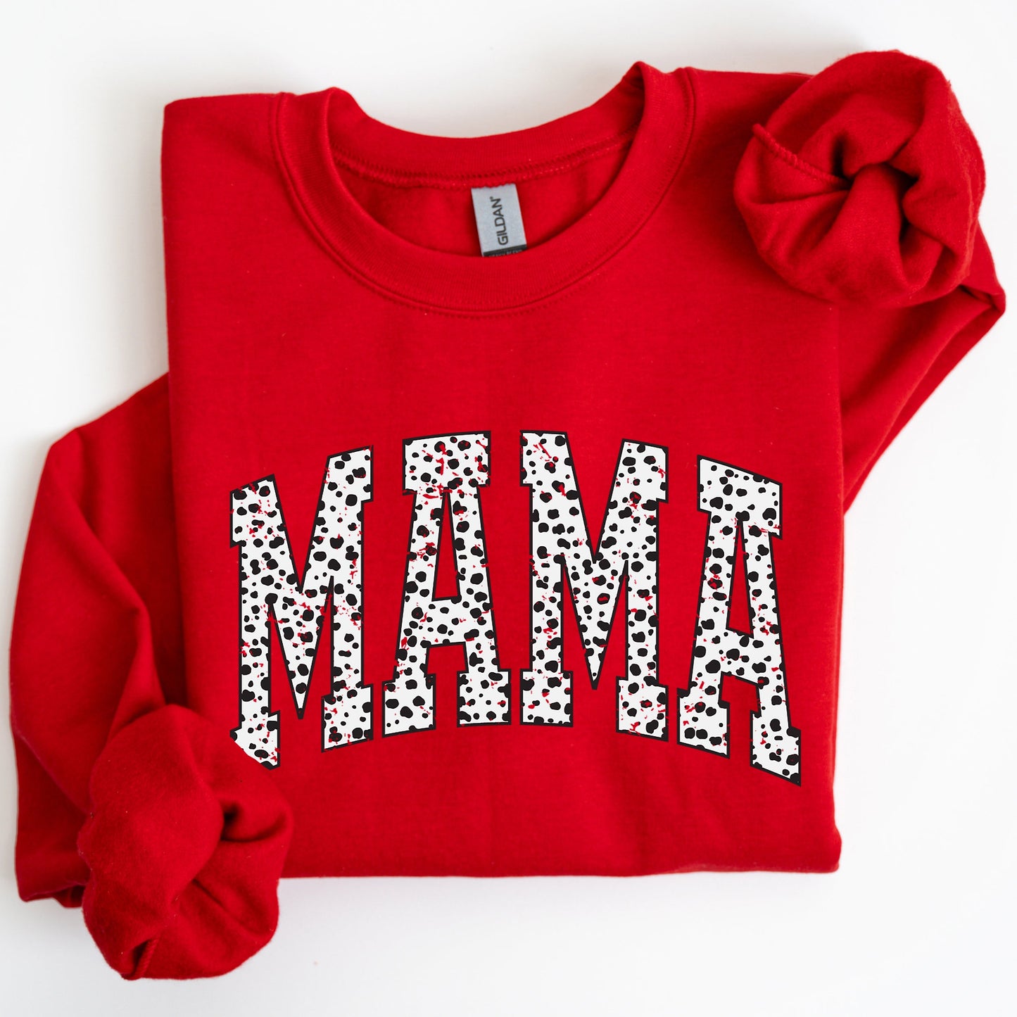 Mama, Dalmatian Print, Varsity, Retro, Vintage Sweatshirt