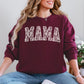 Mama, Faux Lace, Coquette, Varsity, Mother's Day Sweatshirt