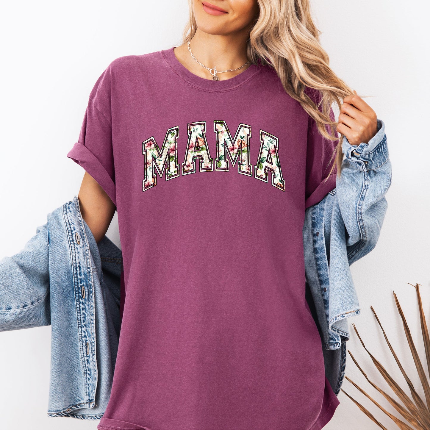 Mama, Floral, Chinoiserie, Coquette, Varsity, Mother's Day Tshirt Comfort Colors T-Shirt