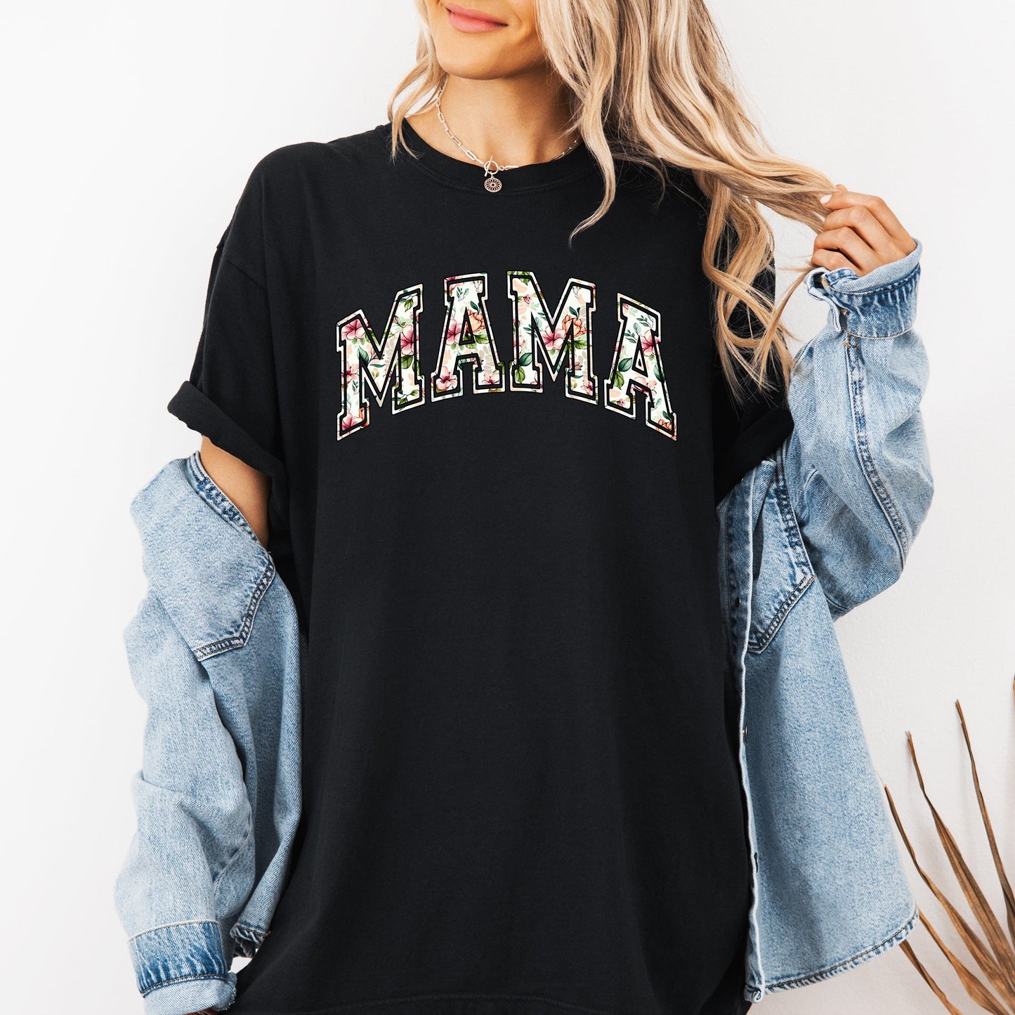 Mama, Floral, Chinoiserie, Coquette, Varsity, Mother's Day Tshirt Comfort Colors T-Shirt
