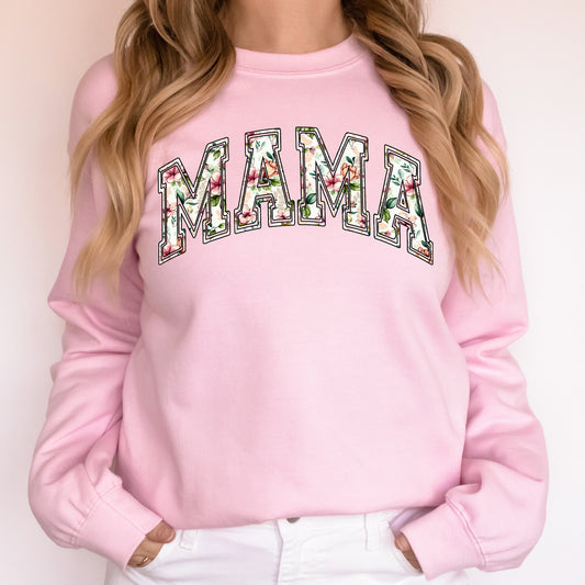 Mama, Floral, Chinoiserie, Coquette, Varsity, Mother's Day Sweatshirt