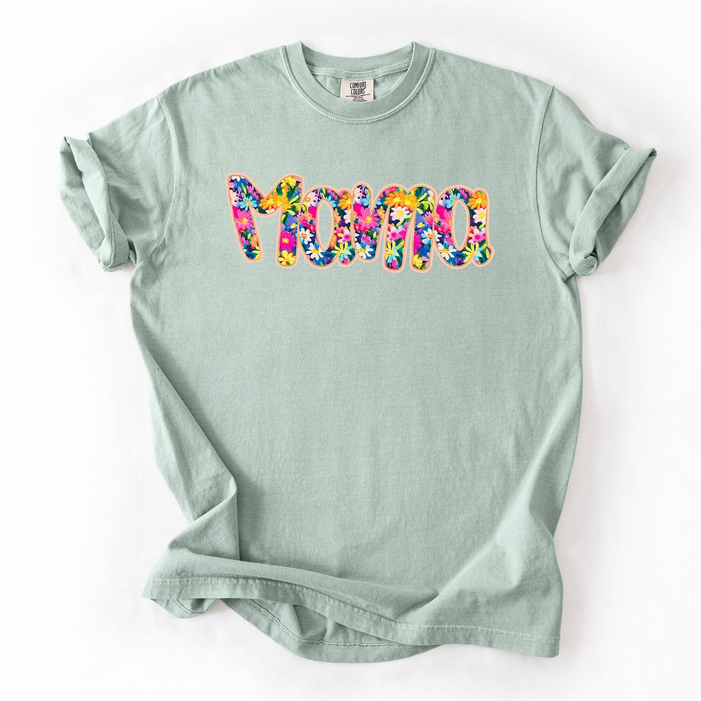 Mama, Floral, Flowers, Mother's Day, Bright, Colorful, Pastels Tshirt Comfort Colors T-Shirt