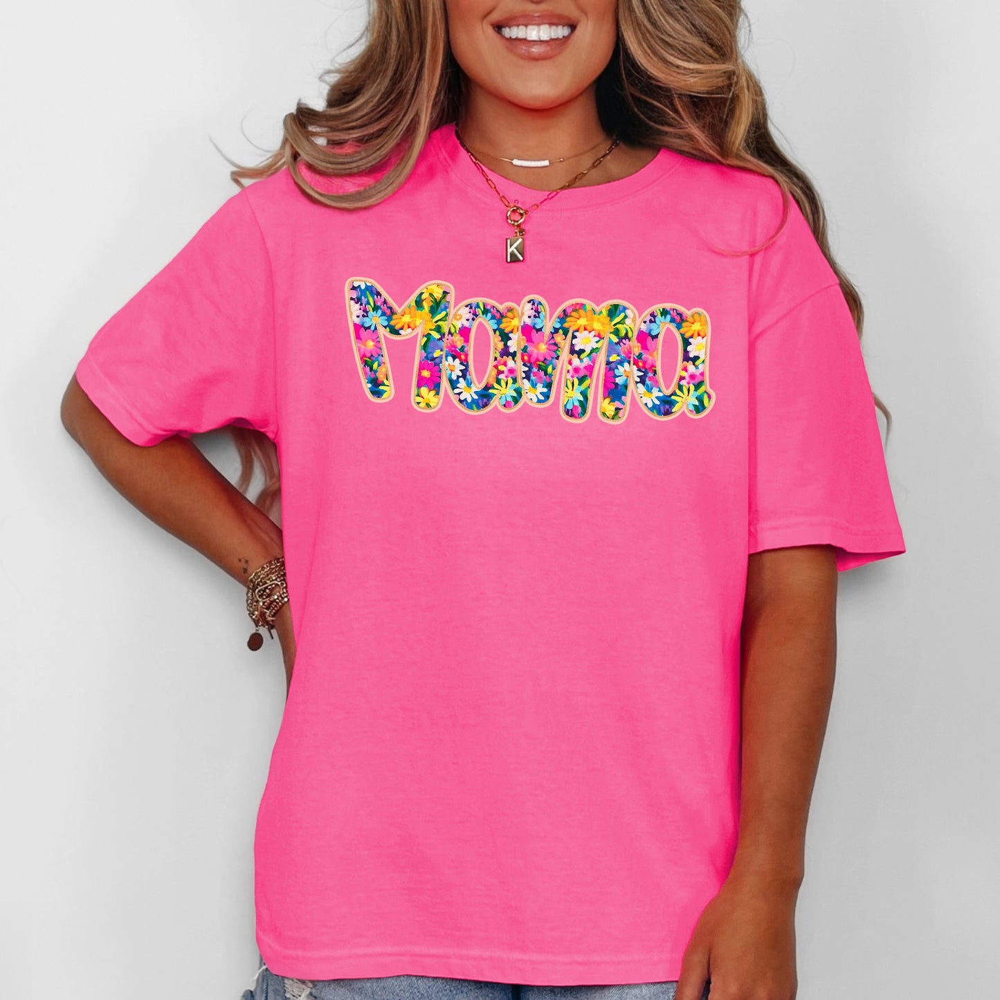 Mama, Floral, Flowers, Mother's Day, Bright, Colorful, Pastels Tshirt Comfort Colors T-Shirt