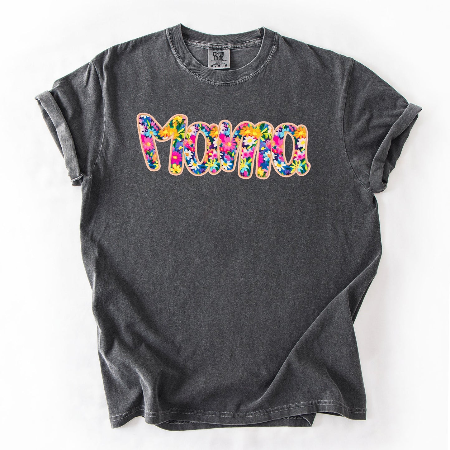 Mama, Floral, Flowers, Mother's Day, Bright, Colorful, Pastels Tshirt Comfort Colors T-Shirt