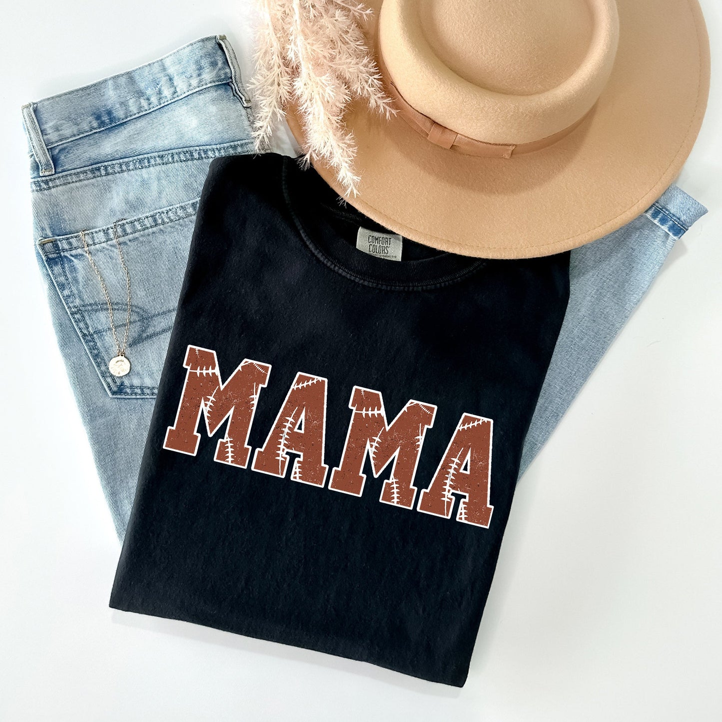 Mama, Football, Sports, Game Day, Big Game, Touchdown, Tailgate Party Tshirt Comfort Colors T-Shirt
