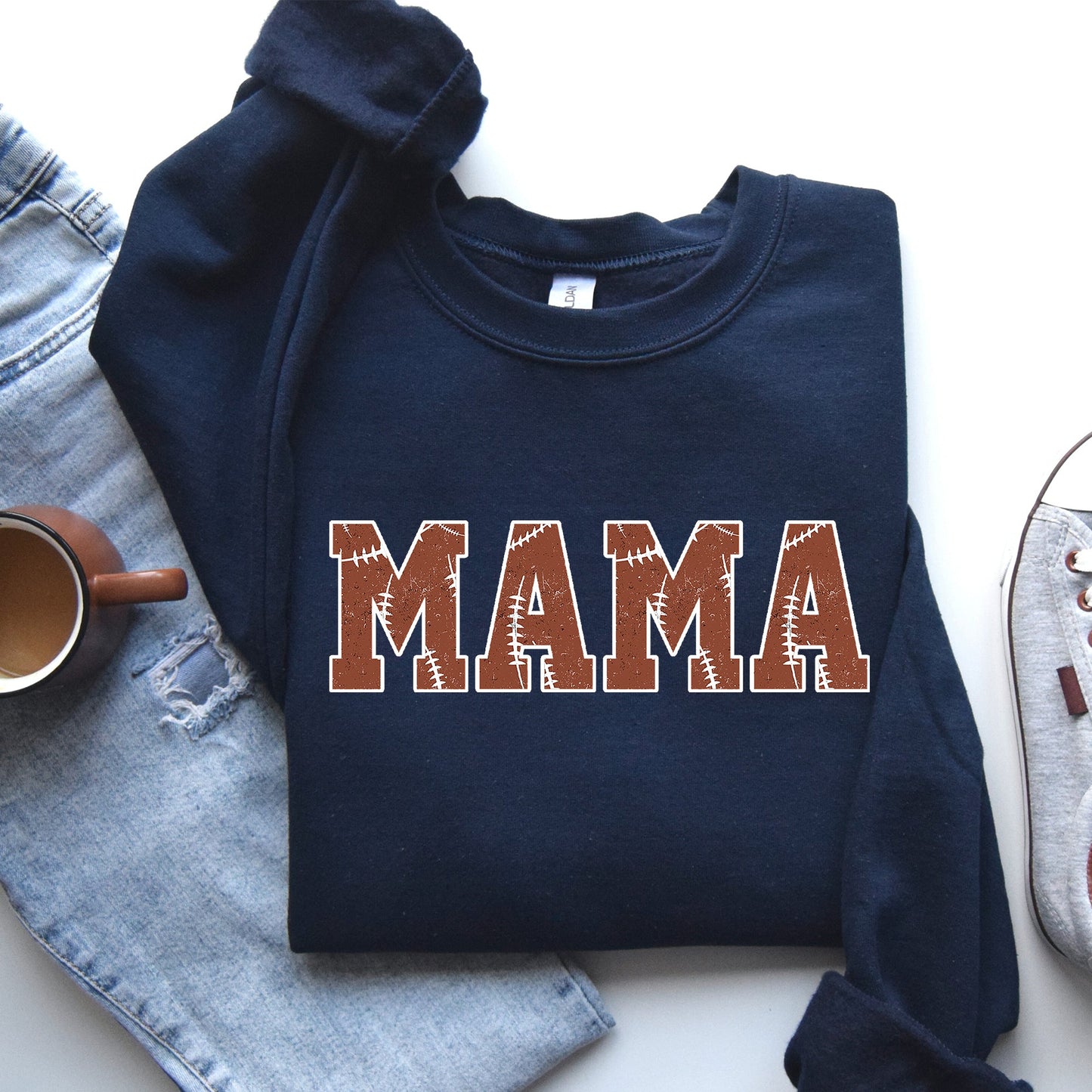 Mama, Football, Sports, Game Day, Big Game, Touchdown, Tailgate Party Sweatshirt