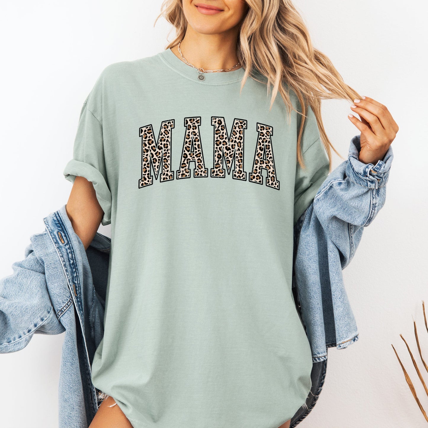 Mama, Leopard Print Tshirt Comfort Colors T-Shirt