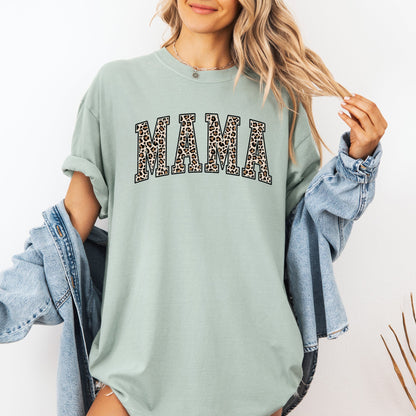Mama, Leopard Print Tshirt Comfort Colors T-Shirt
