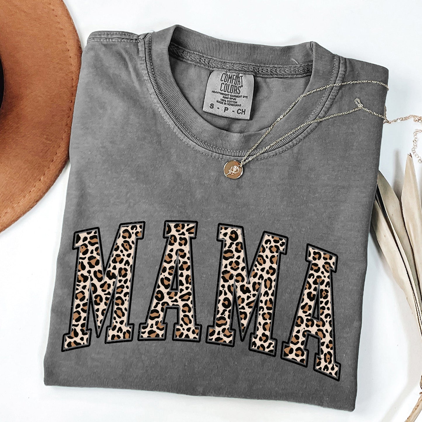 Mama, Leopard Print Tshirt Comfort Colors T-Shirt