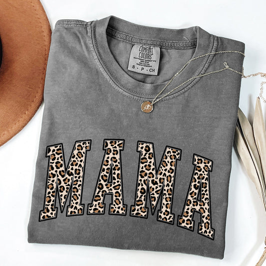 Mama, Leopard Print Tshirt Comfort Colors T-Shirt
