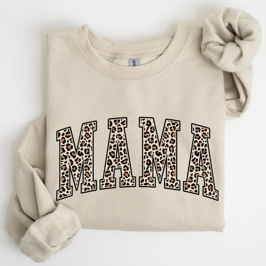 Mama, Leopard Print Sweatshirt