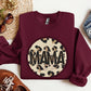 Mama, Leopard Print Circle, Western, Cowboy Sweatshirt