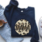 Mama, Leopard Print Circle, Western, Cowboy Sweatshirt