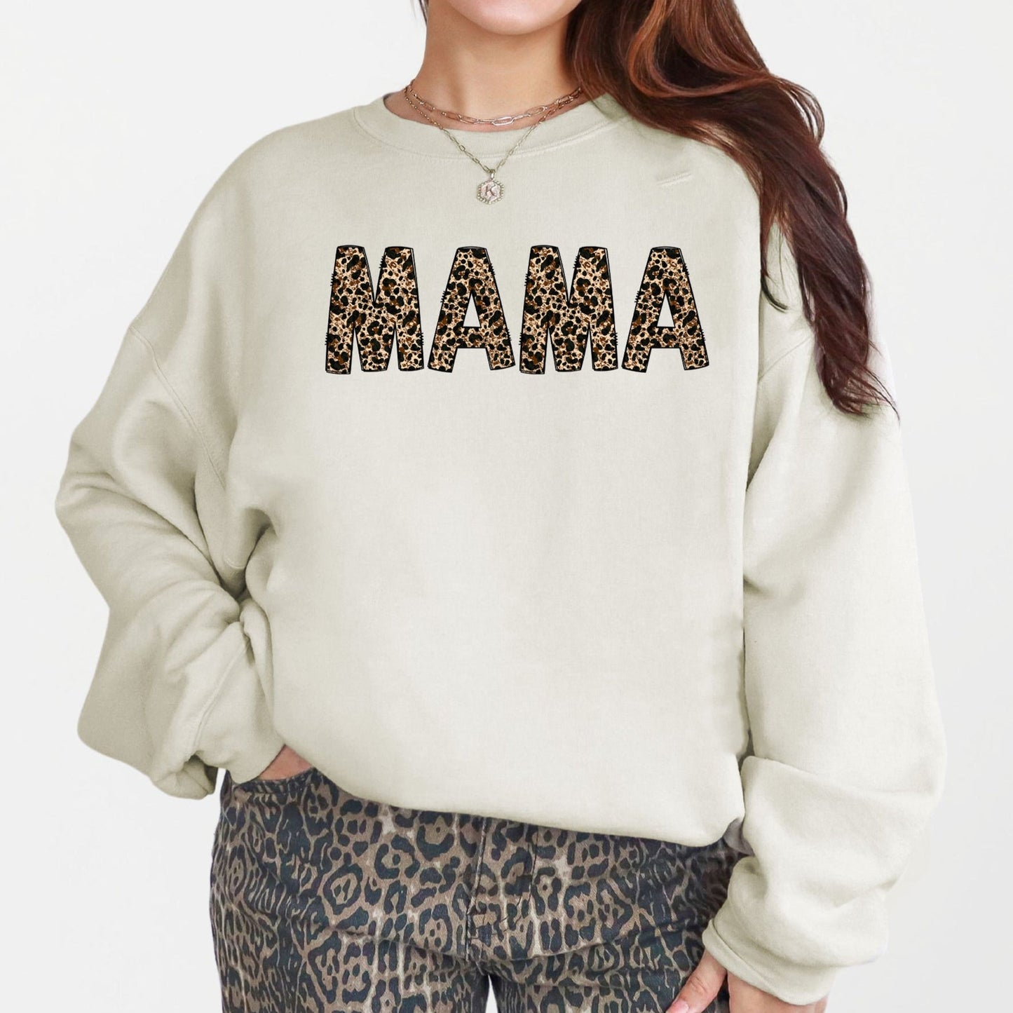 Mama, Leopard Print, Classic, Animal Print, Mother's Day Sweatshirt