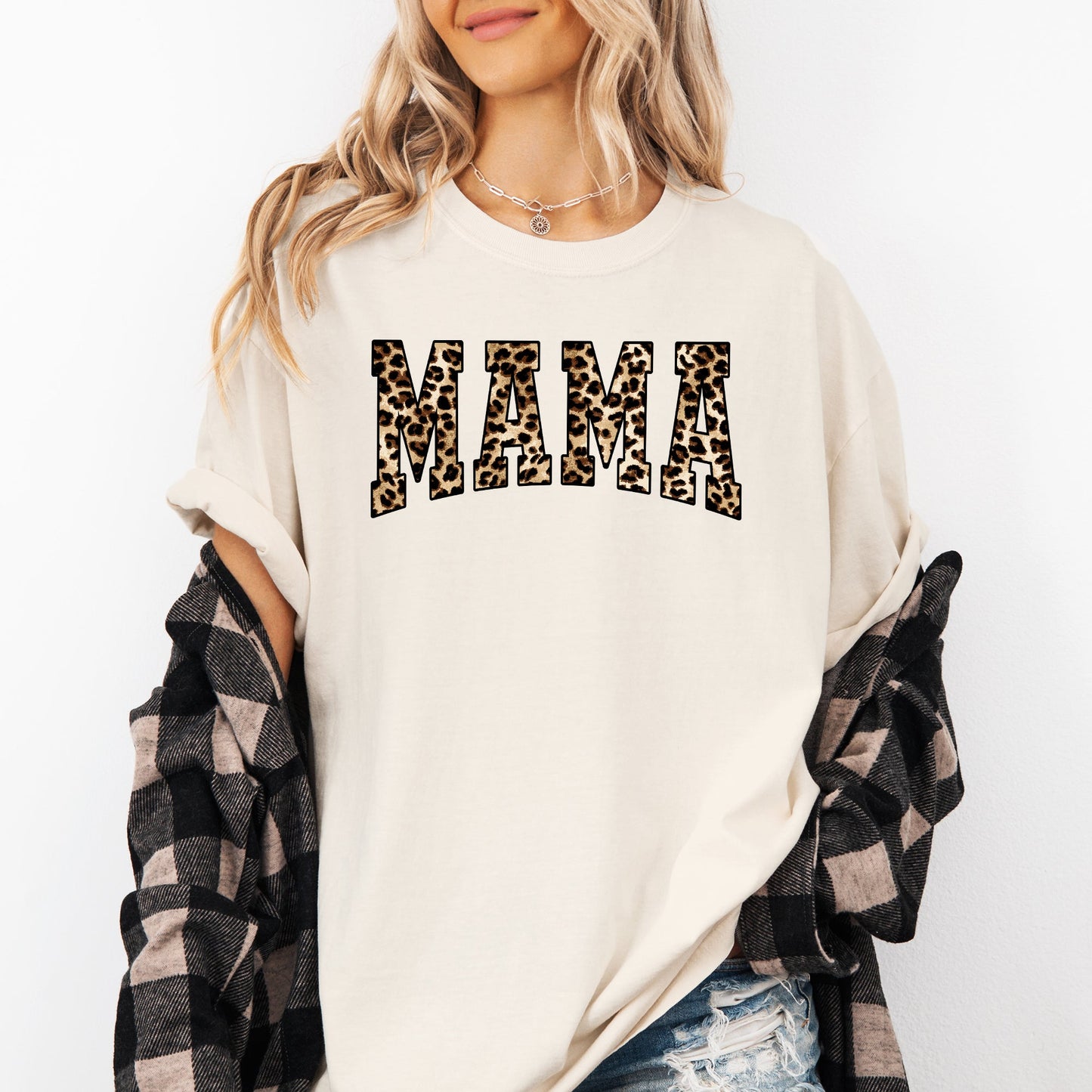 Mama, Leopard Print, Retro, Animal Print, Mother's Day Tshirt Comfort Colors T-Shirt