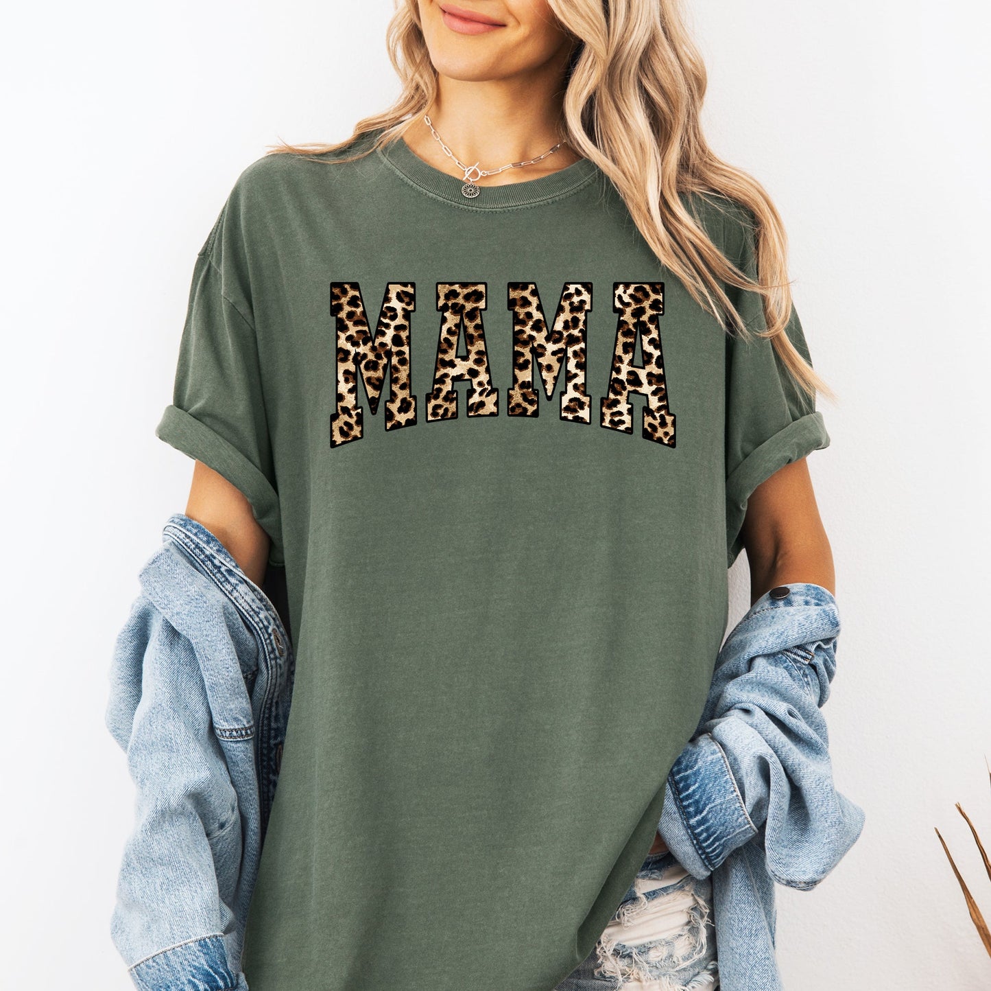 Mama, Leopard Print, Retro, Animal Print, Mother's Day Tshirt Comfort Colors T-Shirt